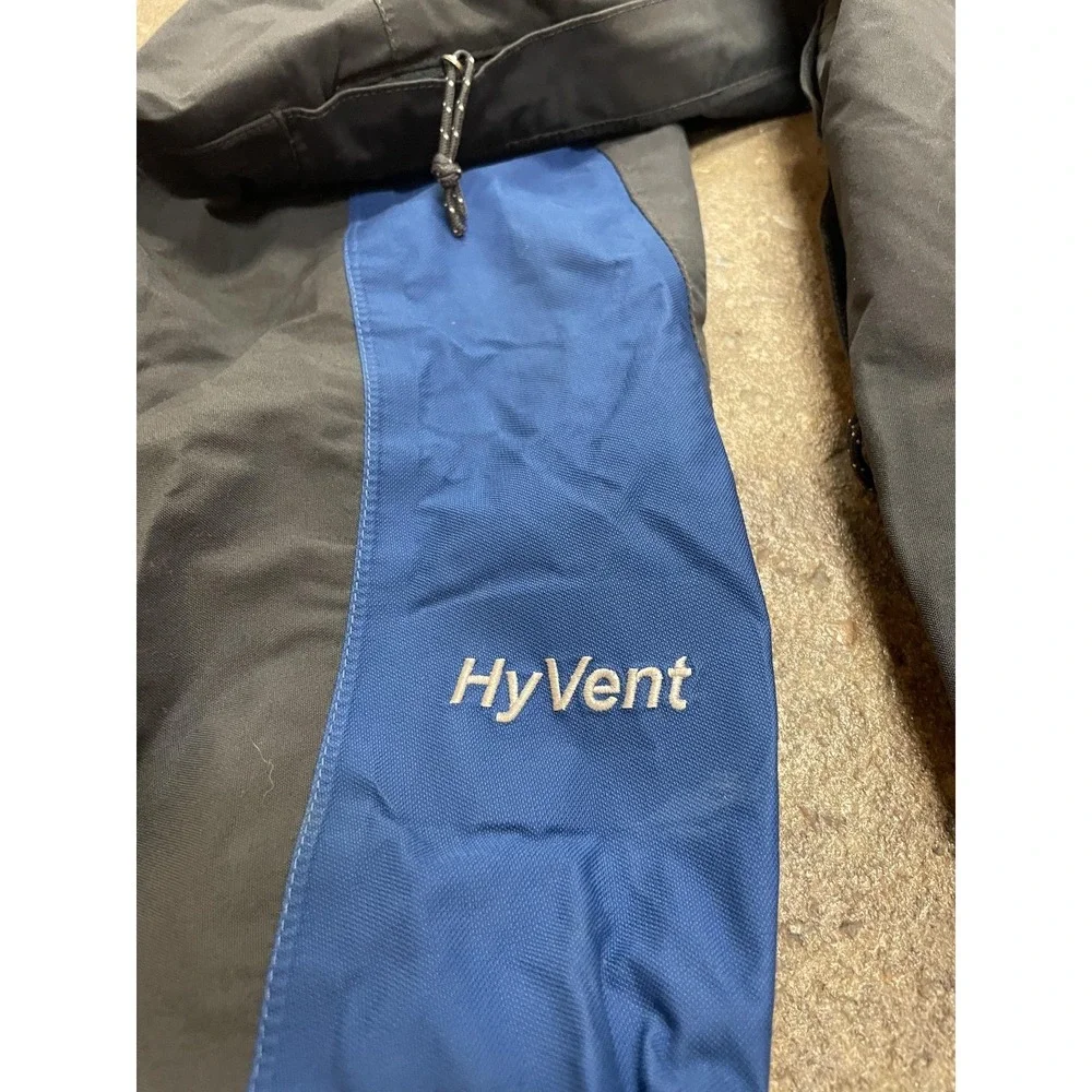 The North Face Jacket Mens Medium Blue Black HyVent‎ Waterproof Hooded Shell